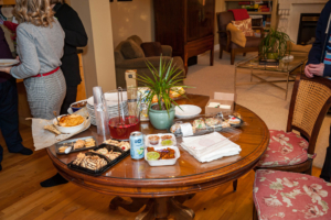 A photograph of one of the food tables at the St. James Lodge Christmas party 2019.