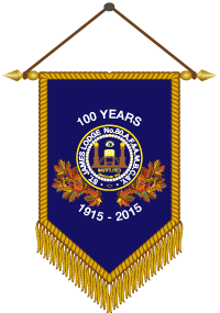 a graphic of the Commemorative Banner for St. James Lodge 100th year.