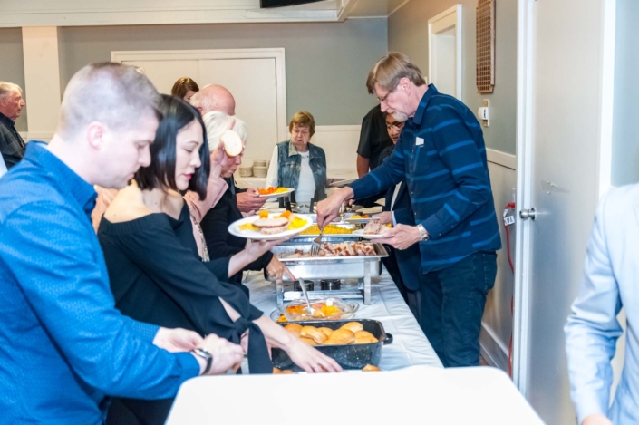 A photo of the Buffett table at the st james lodge ladies night 2019.