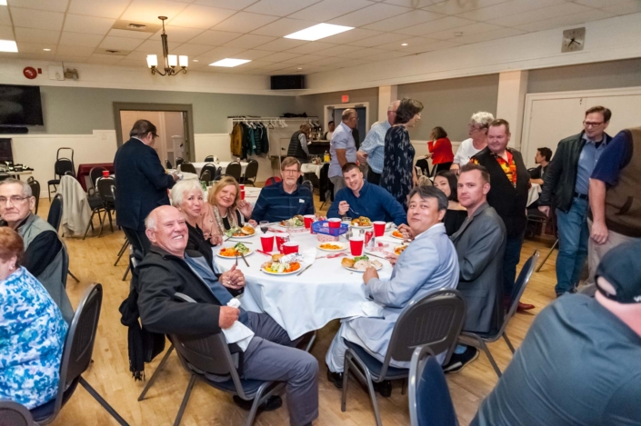 A table shot of the guests at the st james ladies night 2019 dinner.