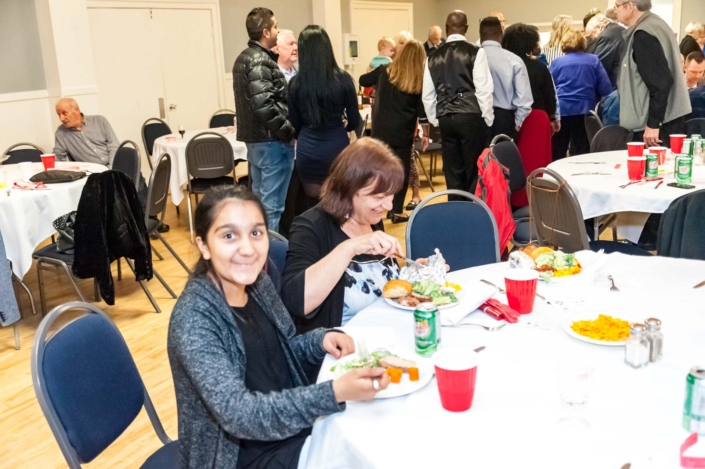 A photo of some of the guests eating their dinner at the ladies night 2019 dinner.