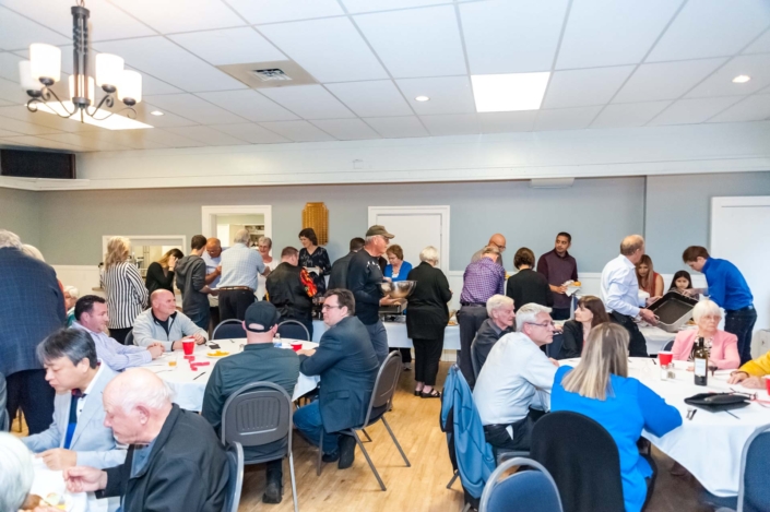 A photo of guests lining up at the Buffett for the ladies night 2019.