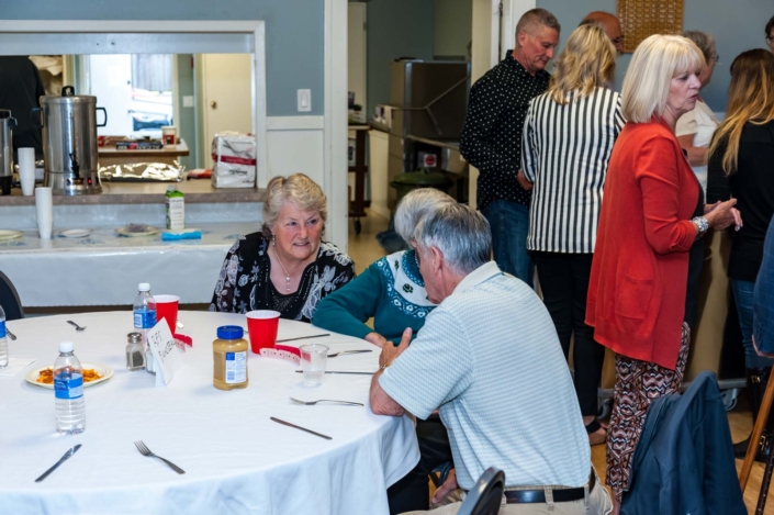 A photo of guests lining up at the Buffett for the ladies night 2019.