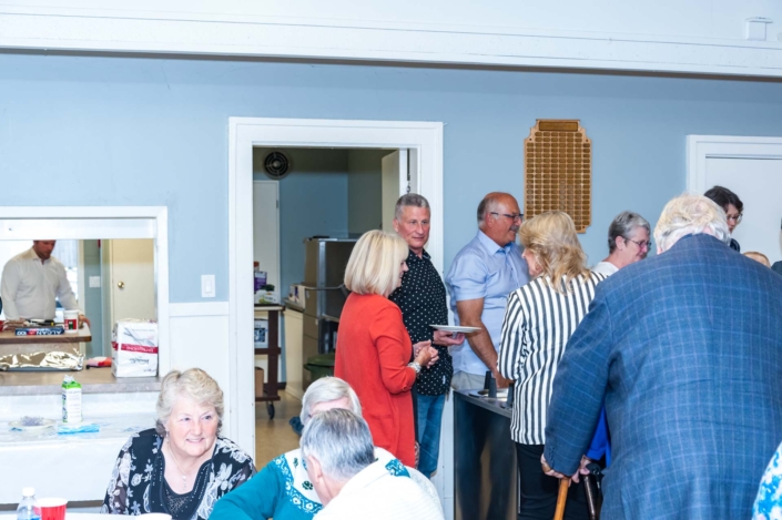 A photo of guests lining up at the Buffett for the ladies night 2019.