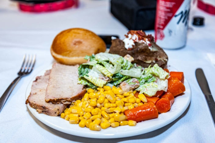 A food photo of the delicious dinner served at the Ladies night dinner 2019.