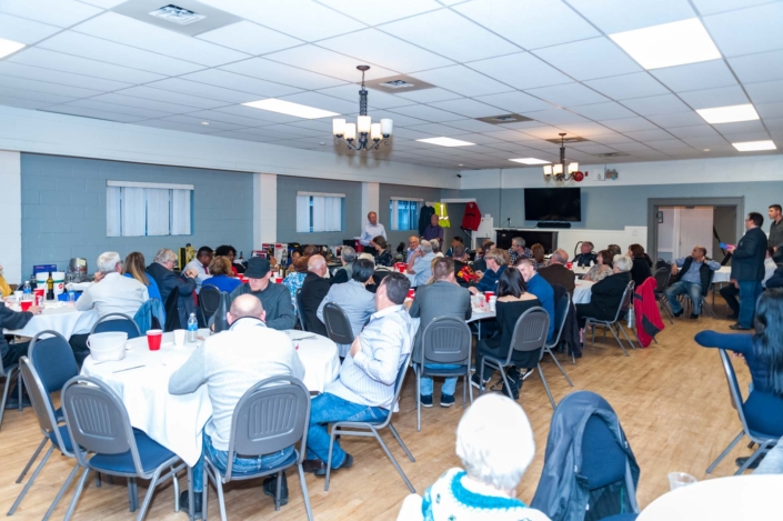 A photo of one of the many tables and the guest at the ladies night dinner 2019.