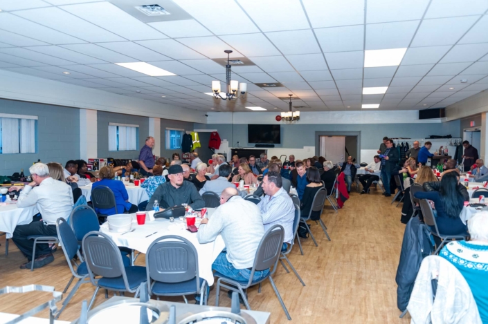 A photo of one of the many tables and the guest at the ladies night dinner 2019.